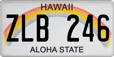 HI license plate ZLB246