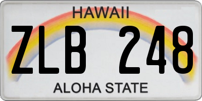 HI license plate ZLB248