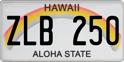 HI license plate ZLB250