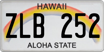 HI license plate ZLB252