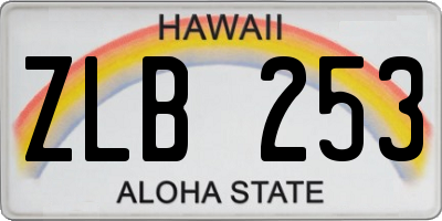 HI license plate ZLB253