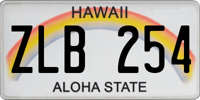 HI license plate ZLB254