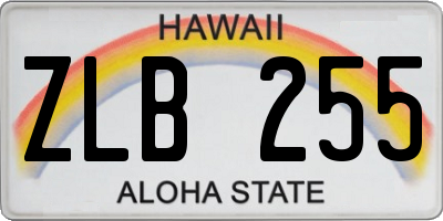 HI license plate ZLB255