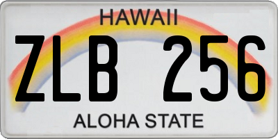 HI license plate ZLB256