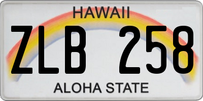 HI license plate ZLB258