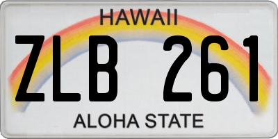 HI license plate ZLB261