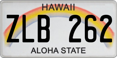 HI license plate ZLB262