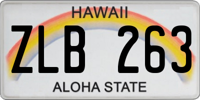 HI license plate ZLB263