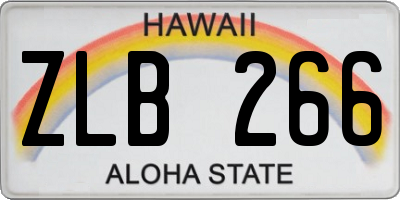 HI license plate ZLB266
