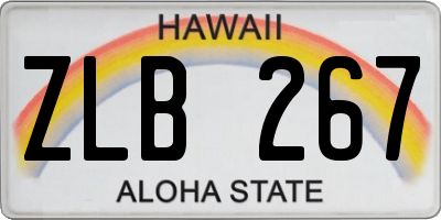 HI license plate ZLB267