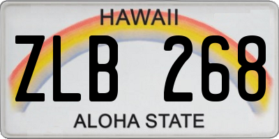 HI license plate ZLB268