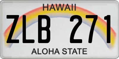 HI license plate ZLB271