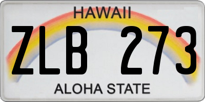 HI license plate ZLB273