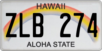 HI license plate ZLB274