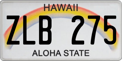 HI license plate ZLB275