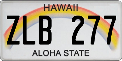 HI license plate ZLB277