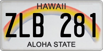 HI license plate ZLB281