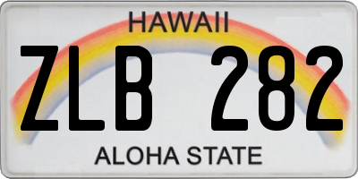 HI license plate ZLB282