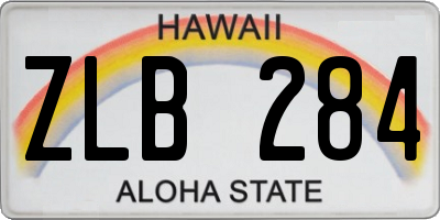 HI license plate ZLB284