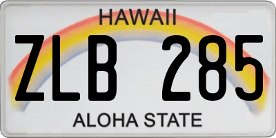 HI license plate ZLB285