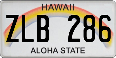 HI license plate ZLB286