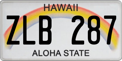 HI license plate ZLB287