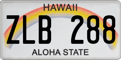 HI license plate ZLB288