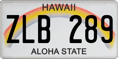 HI license plate ZLB289