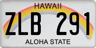 HI license plate ZLB291