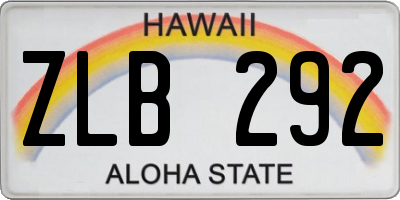 HI license plate ZLB292