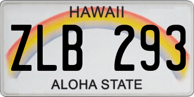 HI license plate ZLB293