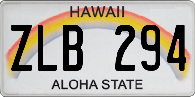 HI license plate ZLB294