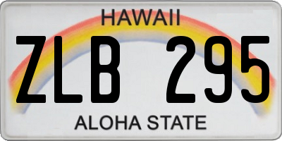 HI license plate ZLB295