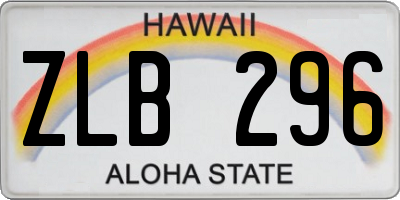 HI license plate ZLB296