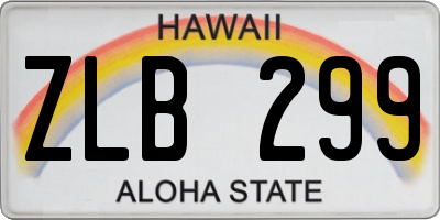 HI license plate ZLB299