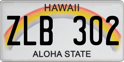 HI license plate ZLB302