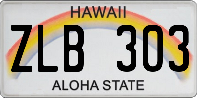 HI license plate ZLB303