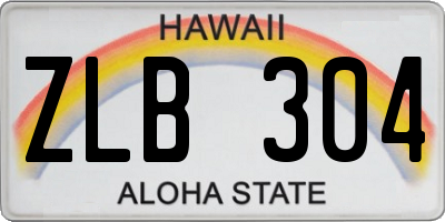 HI license plate ZLB304