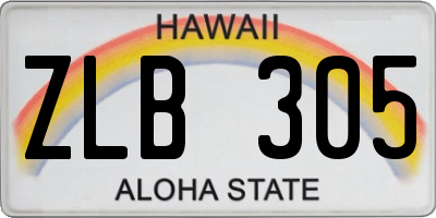 HI license plate ZLB305