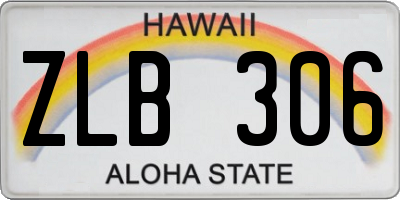 HI license plate ZLB306