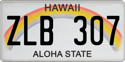 HI license plate ZLB307