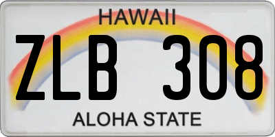 HI license plate ZLB308