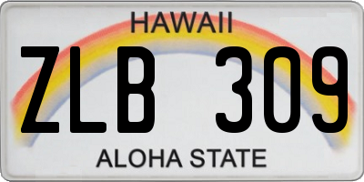 HI license plate ZLB309