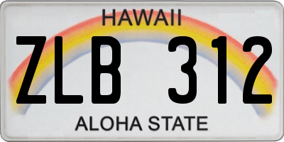 HI license plate ZLB312