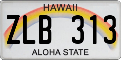 HI license plate ZLB313