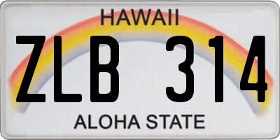 HI license plate ZLB314