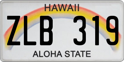 HI license plate ZLB319