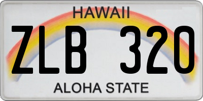 HI license plate ZLB320