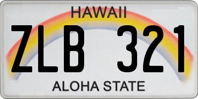 HI license plate ZLB321