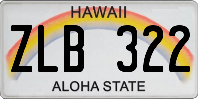HI license plate ZLB322